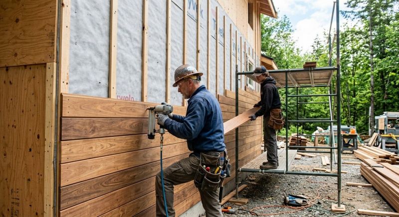 Hardwood Cladding Installation in Boston, MA